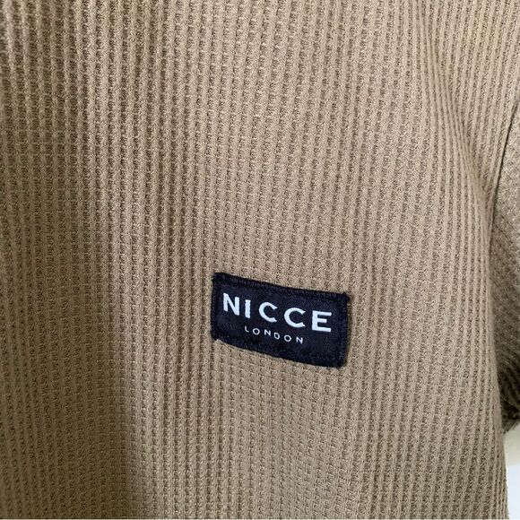 Nicce Olive Green Waffle‎ Short Sleeve T-shirt - Picture 6 of 6